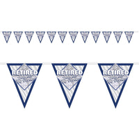 Retired Now The Fun Begins! Party Pennant Banner - Bulk 12 Pack