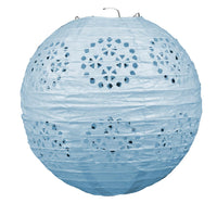 Party Lace Paper Lanterns Light blue - Bulk 18 Pack