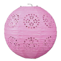 Party Lace Paper Lanterns pink - Bulk 18 Pack