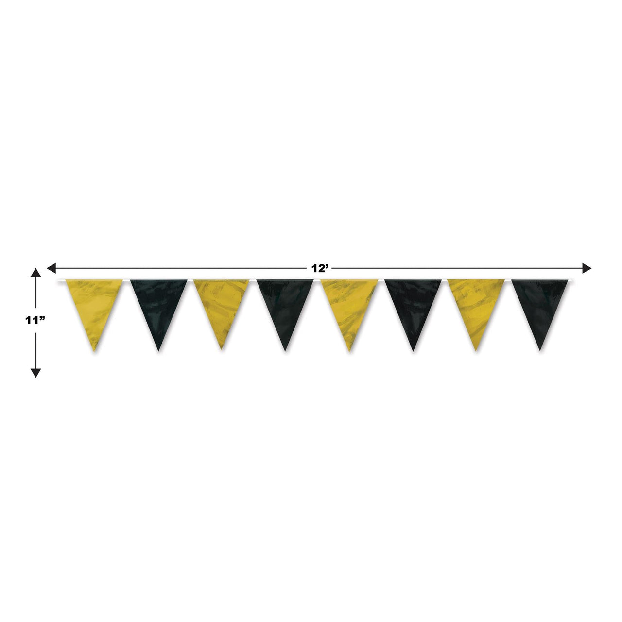 Black & Gold Pennant Banner