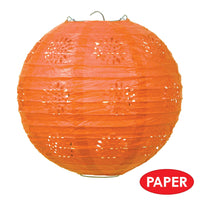 Lace Paper Lanterns Orange, 8 inch,, party supplies, decorations, The Beistle Company, General Occasion, Bulk, General Party Decorations, Paper Lanterns
