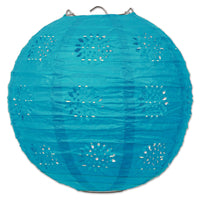 Party Lace Paper Lanterns Turquoise - Bulk 18 Pack