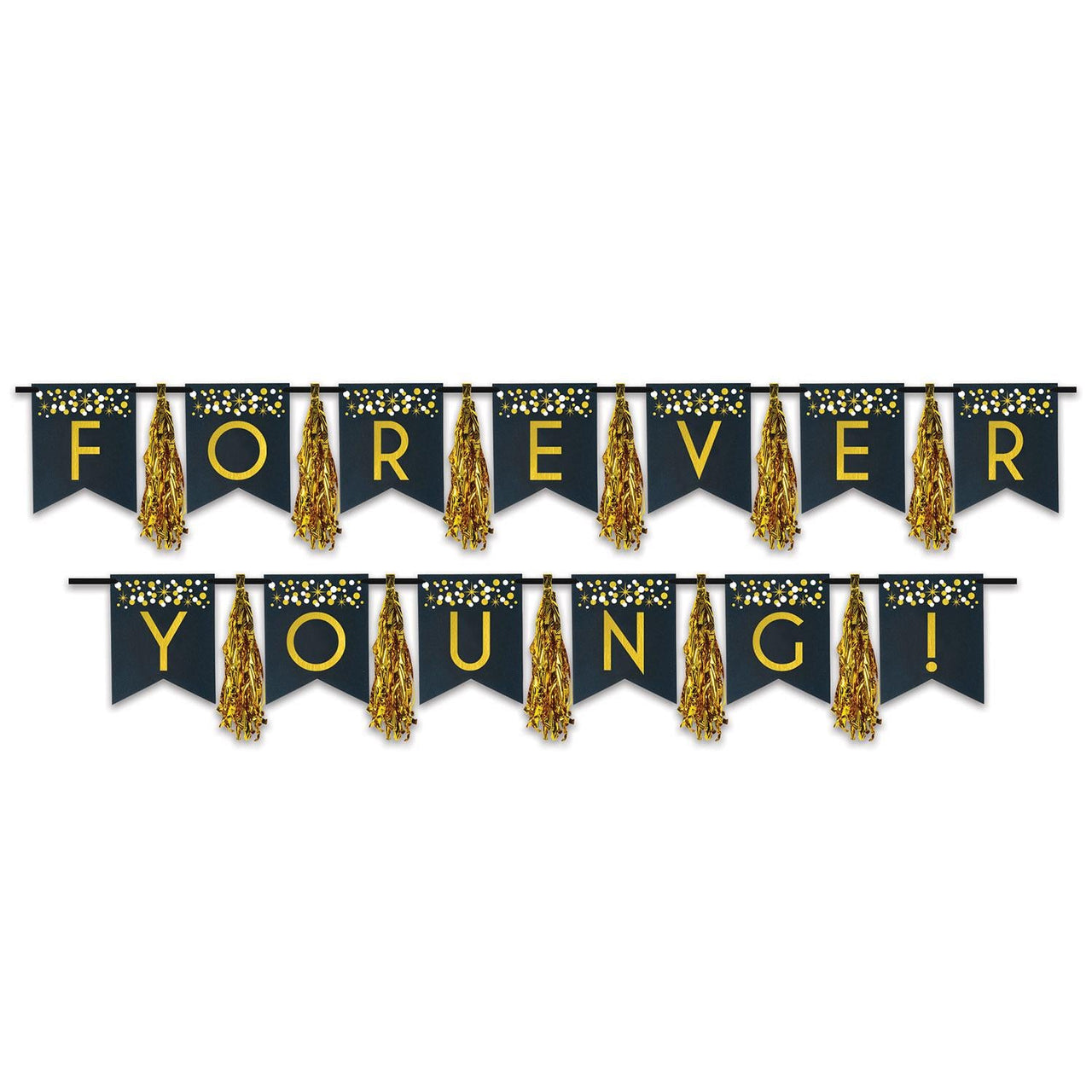 Forever Young! Tassel Streamer - Bulk 12 Pack