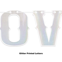 Glittered Love Streamer, party supplies, decorations, The Beistle Company, Wedding, Bulk, Wedding & Anniversary, Wedding and Anniversary Decorations, Wedding and Anniversary Signs and Banners