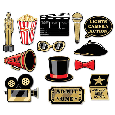 Awards Night Glittered Party Photo Fun Signs - Bulk/156 Signs
