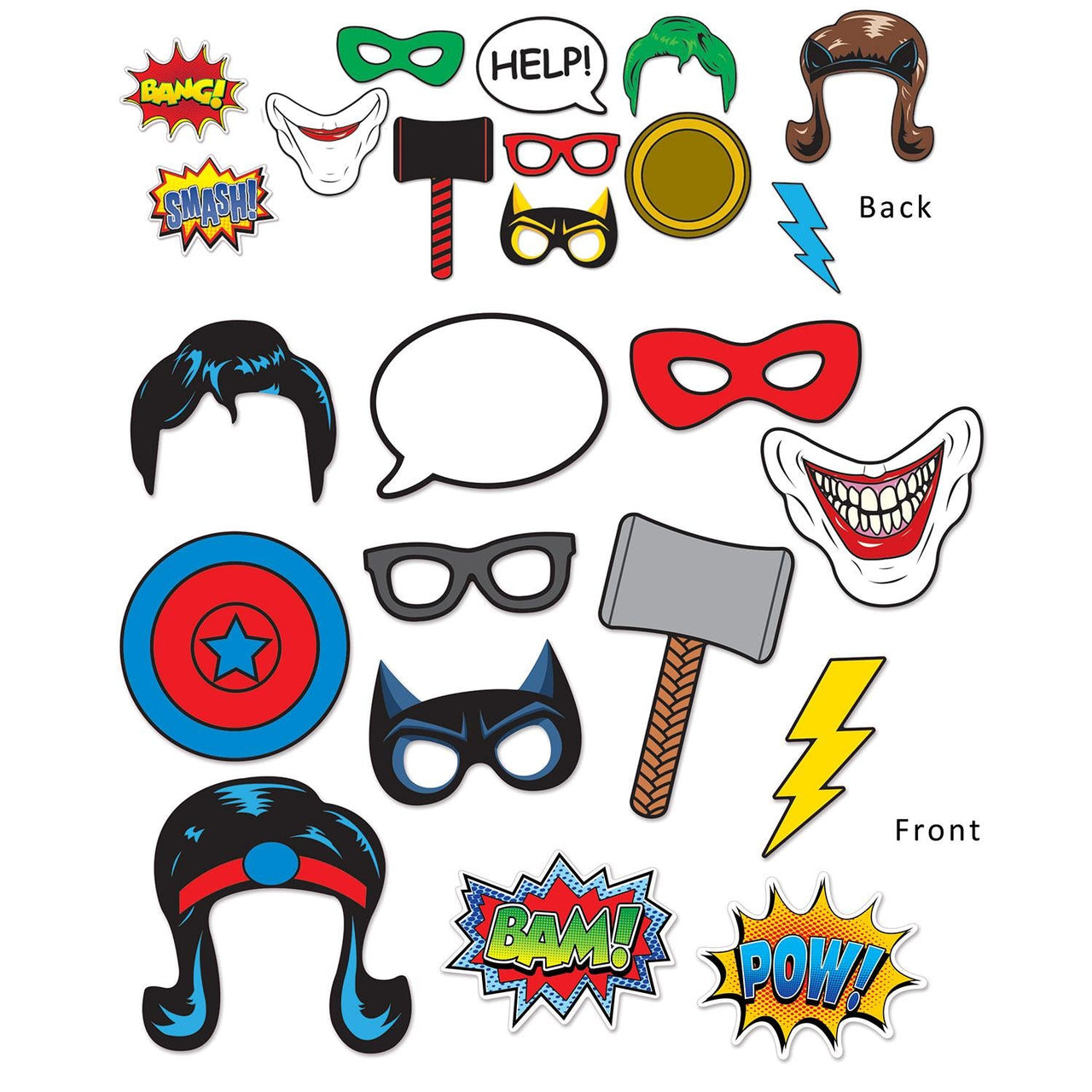 Hero Party Photo Fun Signs - Bulk 144 Pack