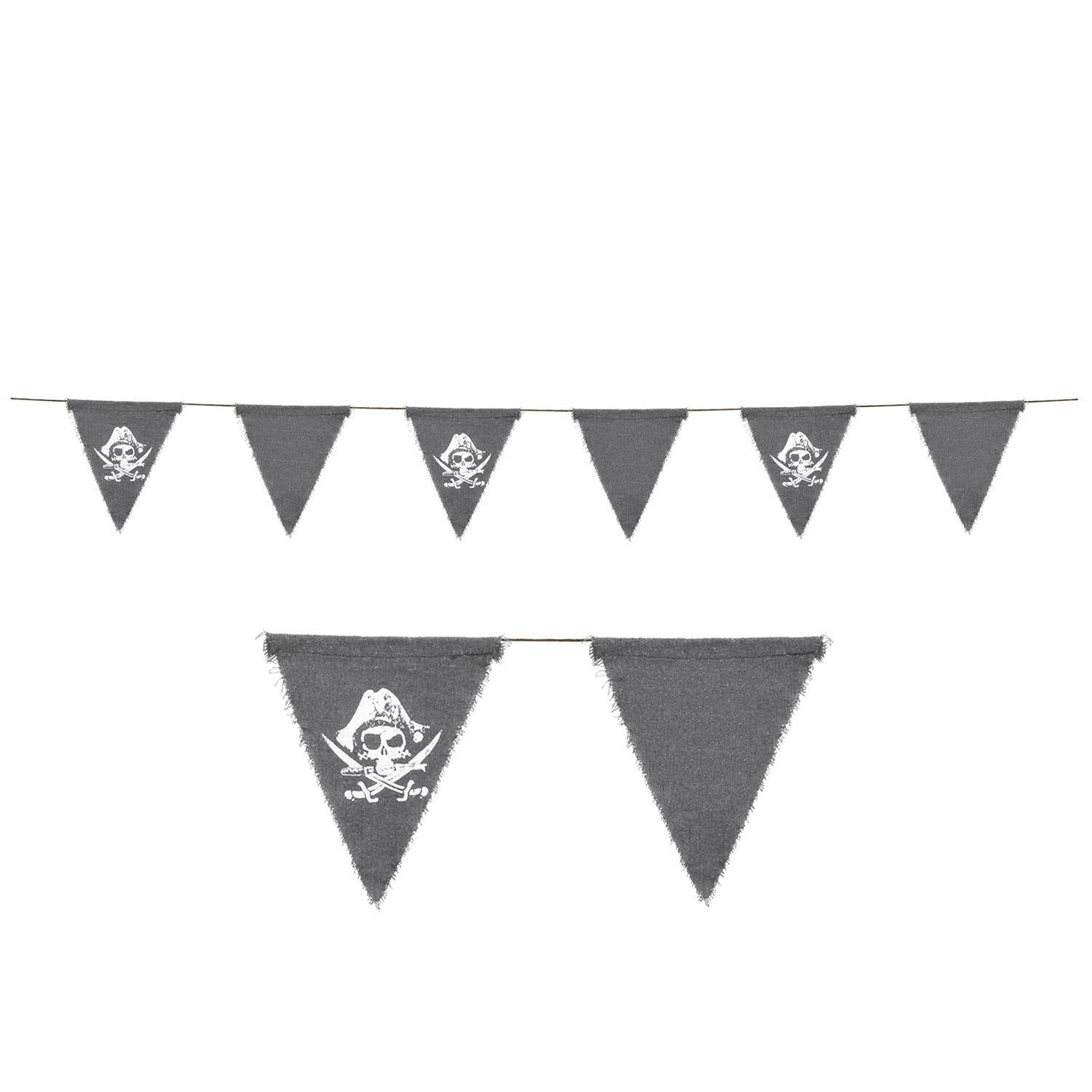 Pirate Fabric Party Pennant Banner - Bulk 12 Pack