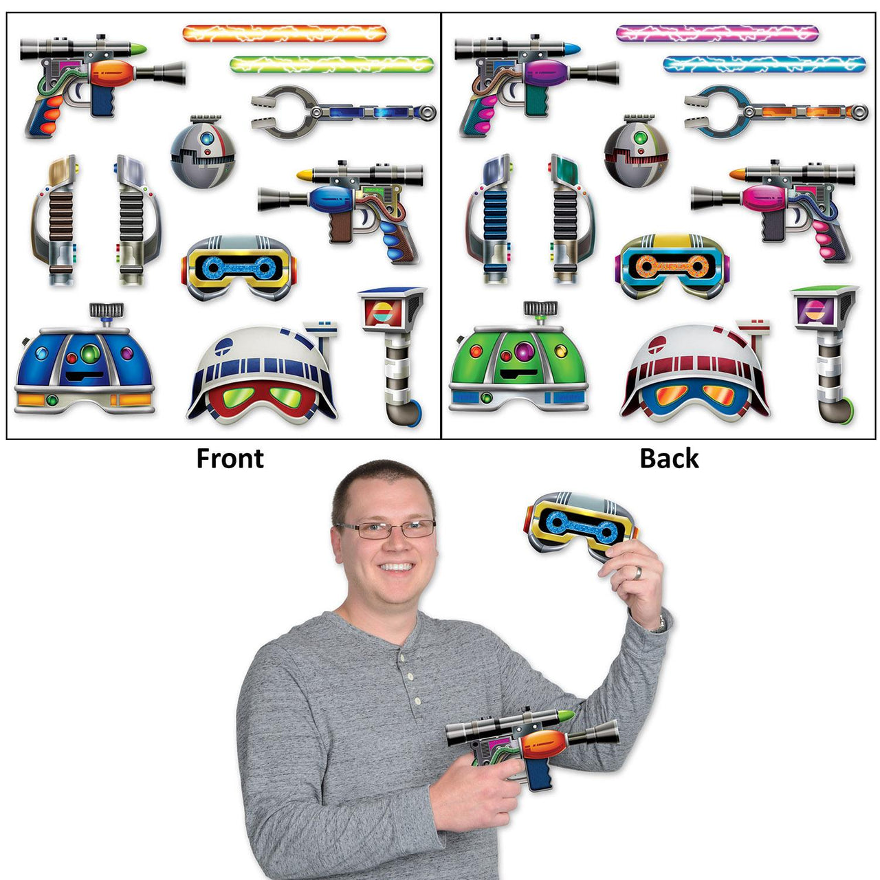 Space Party Photo Fun Signs - Bulk 144 Pack