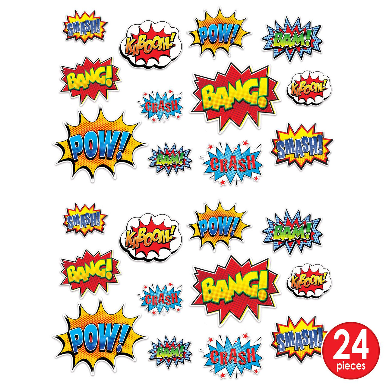 Bulk Hero Action Sign Cutouts (Case of 144) by Beistle