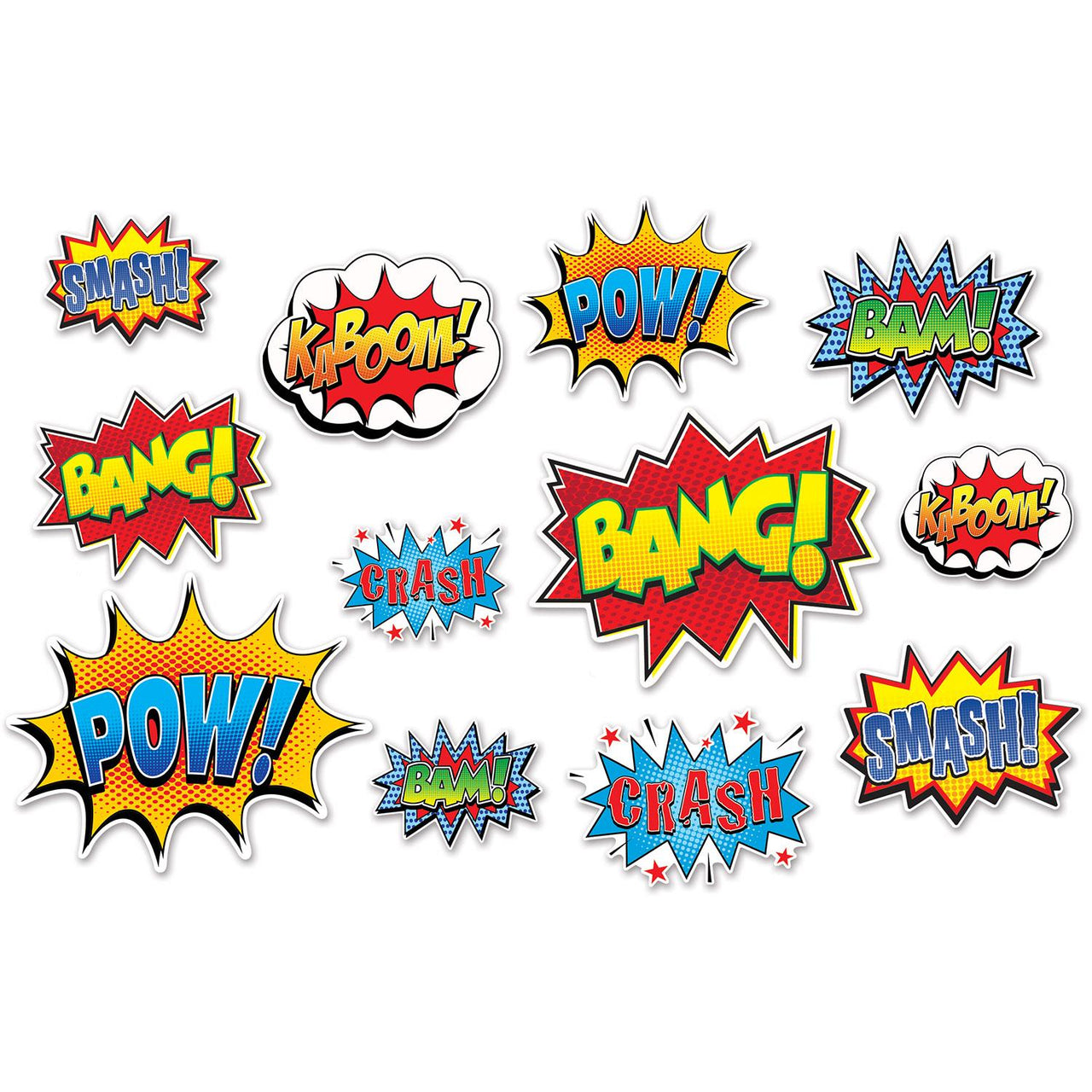 Hero Action Party Sign Cutouts - Bulk 144 Pack