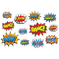 Hero Action Party Sign Cutouts - Bulk 144 Pack