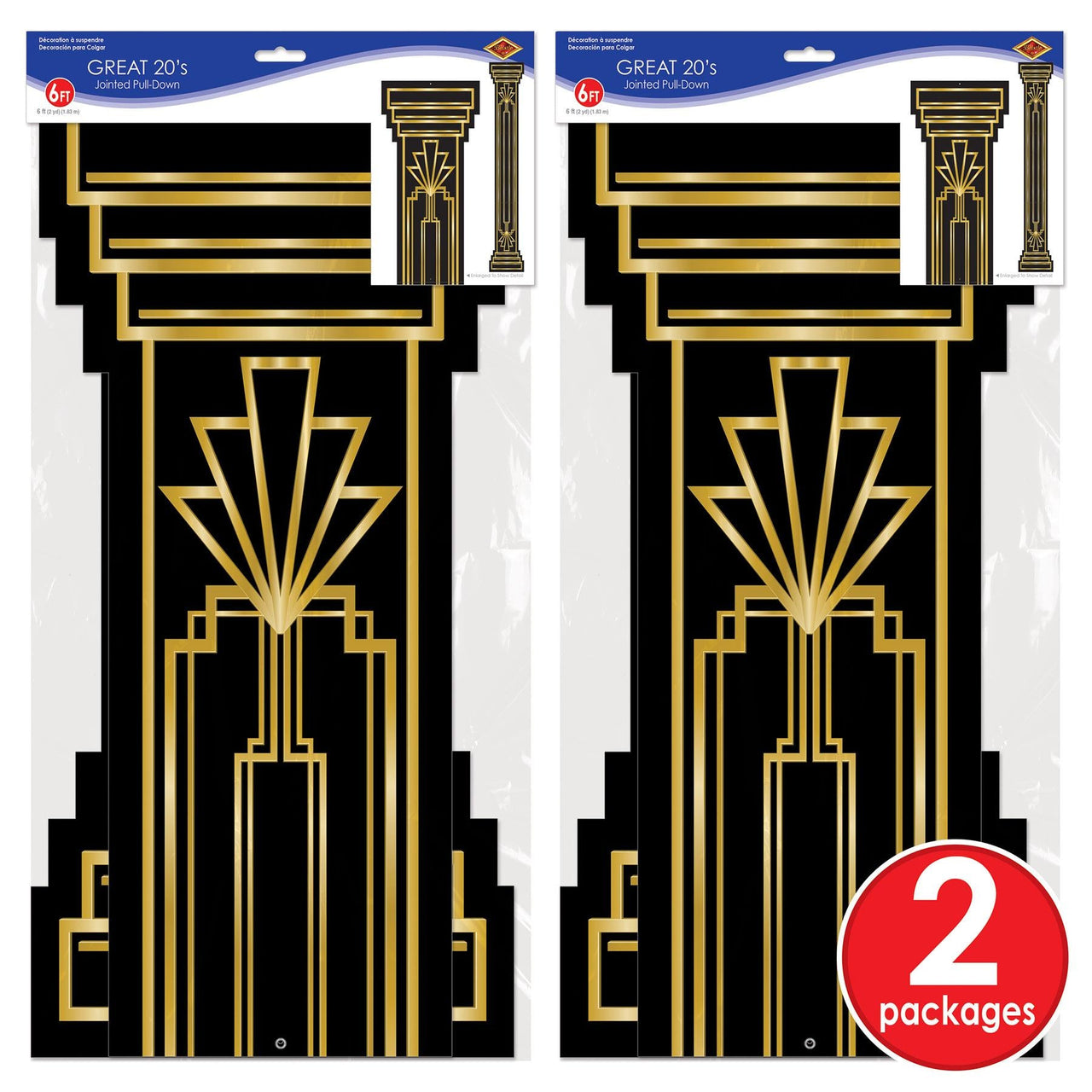 Jointed Roaring 20's Column Pull-Down Cutout, party supplies, decorations, The Beistle Company, Roaring 20's, Bulk, Other Party Themes, Roaring 20's Party Theme