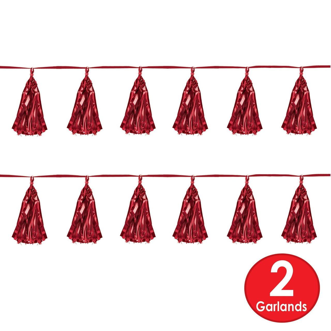 Bulk Metallic Tassel Garland - red (Case of 12) by Beistle