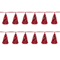 Bulk Metallic Tassel Garland - red (Case of 12) by Beistle