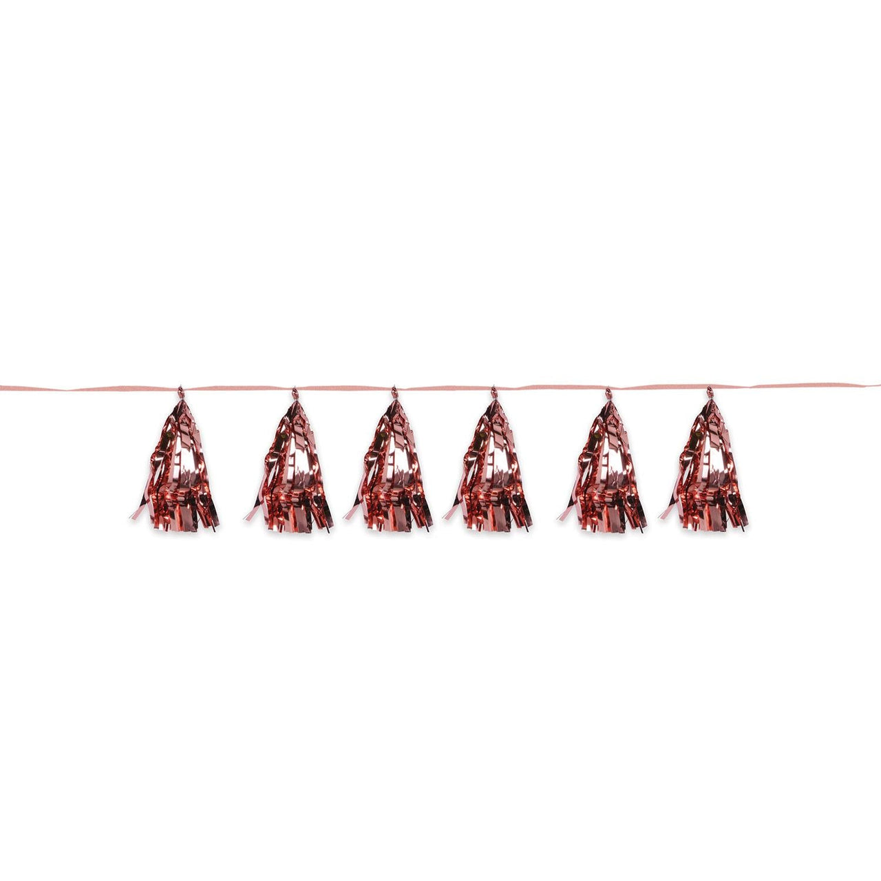 Metallic Party Tassel Garland - rose gold - Bulk 12 Pack