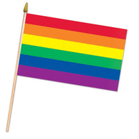18 Inch- Rainbow Party Flag - Fabric - Bulk/12 Flags