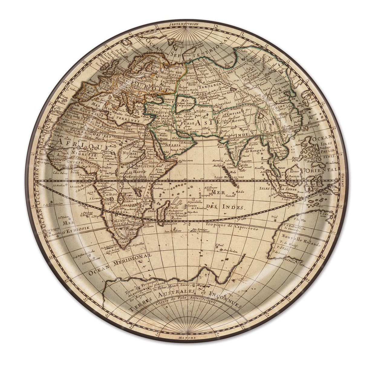 Around The World Party Paper Plates 9 inch - Bulk 96 Pack