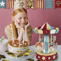 Beistle 3-D Vintage Circus Carousel Centerpiece (Pack of 12) - Vintage Circus Party Theme