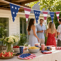 12 Pack Bulk Americana Fabric Pennant Party Banner