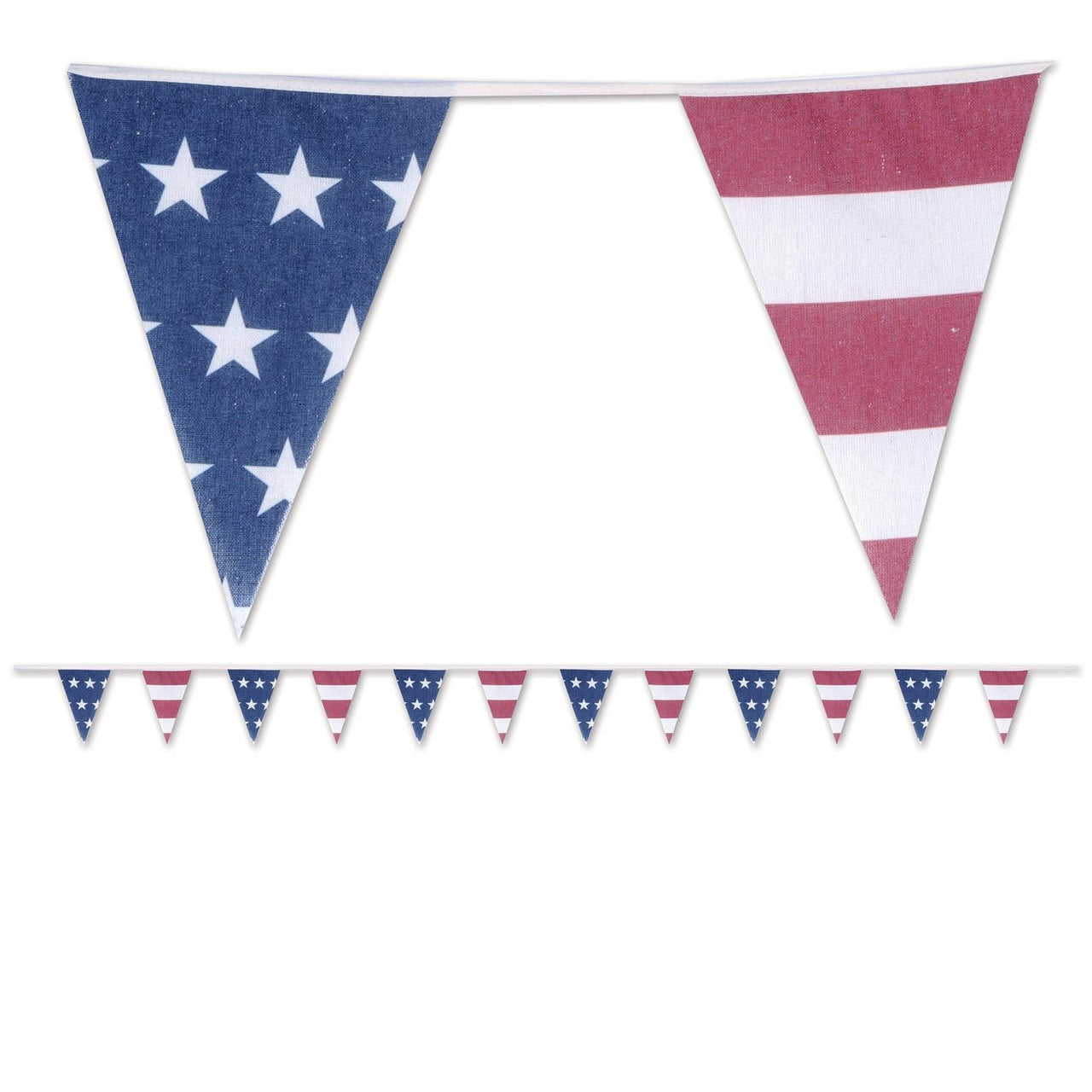 Americana Fabric Pennant Party Banner - Bulk 12 Pack