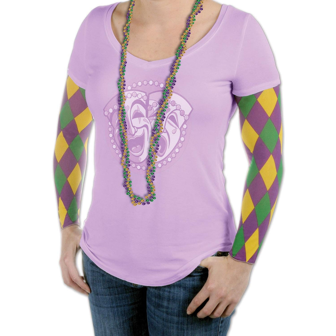 Mardi Gras Harlequin Party Sleeves - Bulk/12 Pair of Sleeves