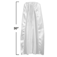 12 Pack Bulk White Fabric Cape 30 inch (Spirit Colors, Heroes, Halloween)