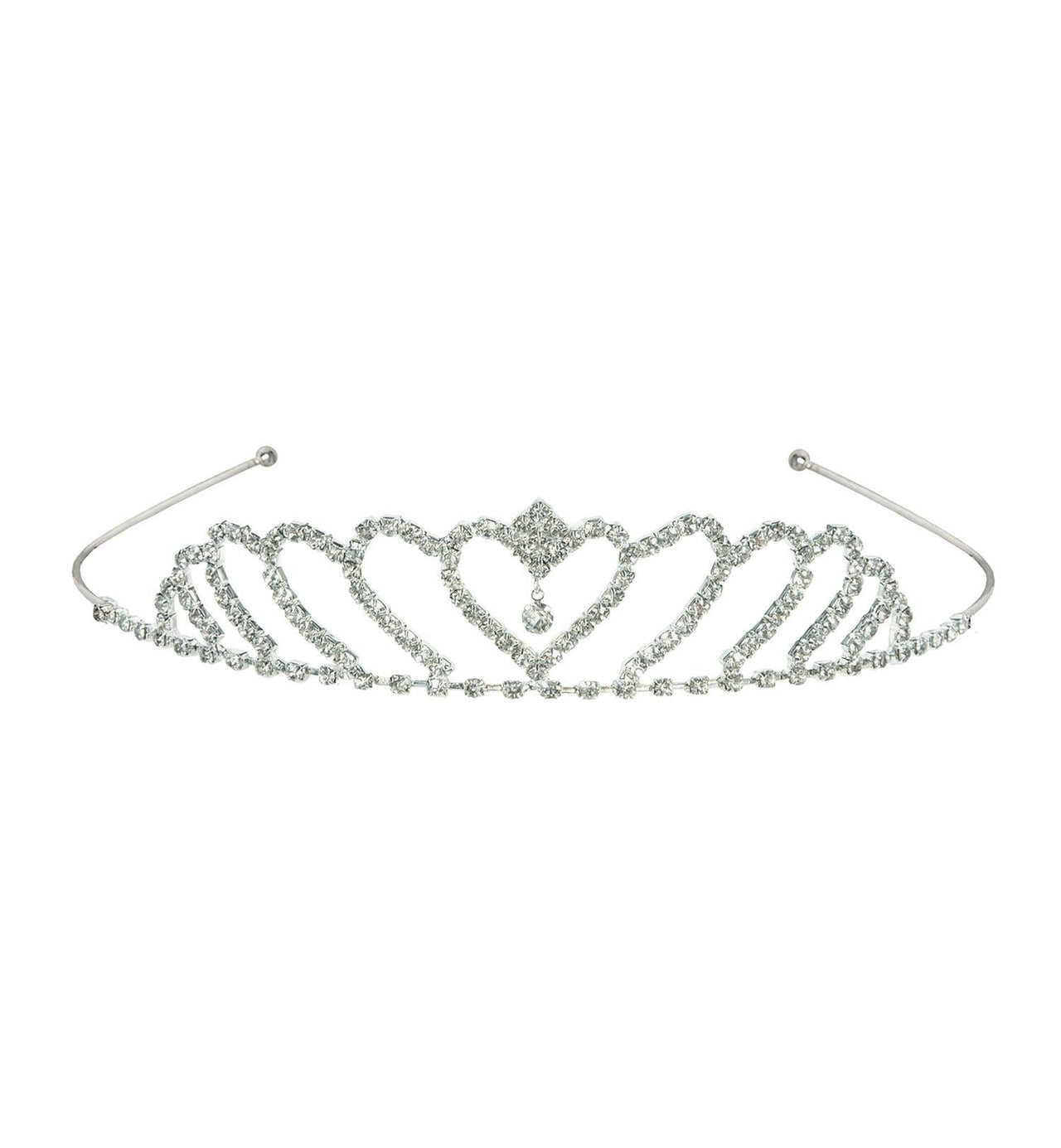 Princess Heart Rhinestone Tiara - Bulk 6 Pack