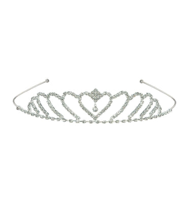 Princess Heart Rhinestone Tiara - Bulk 6 Pack