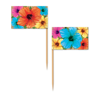 Luau Party Hibiscus Picks - Bulk/600 Picks