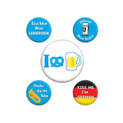 Oktoberfest Party Buttons - Bulk/60 Buttons