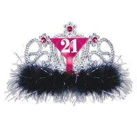 Plastic Light-Up 21st Birthday Party Tiara - Bulk 6 Pack