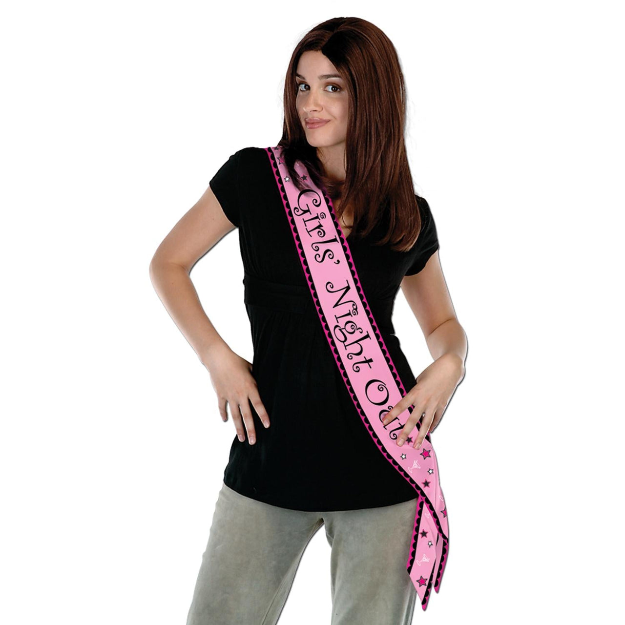 Bachelorette Party Girls' Night Out Satin Sash - Bulk 6 Pack