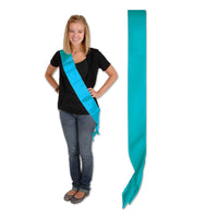 Satin Sash - turquoise - Bulk 6 Pack