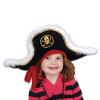 Child Plush Pirate Captain's Hat - Bulk 6 Pack