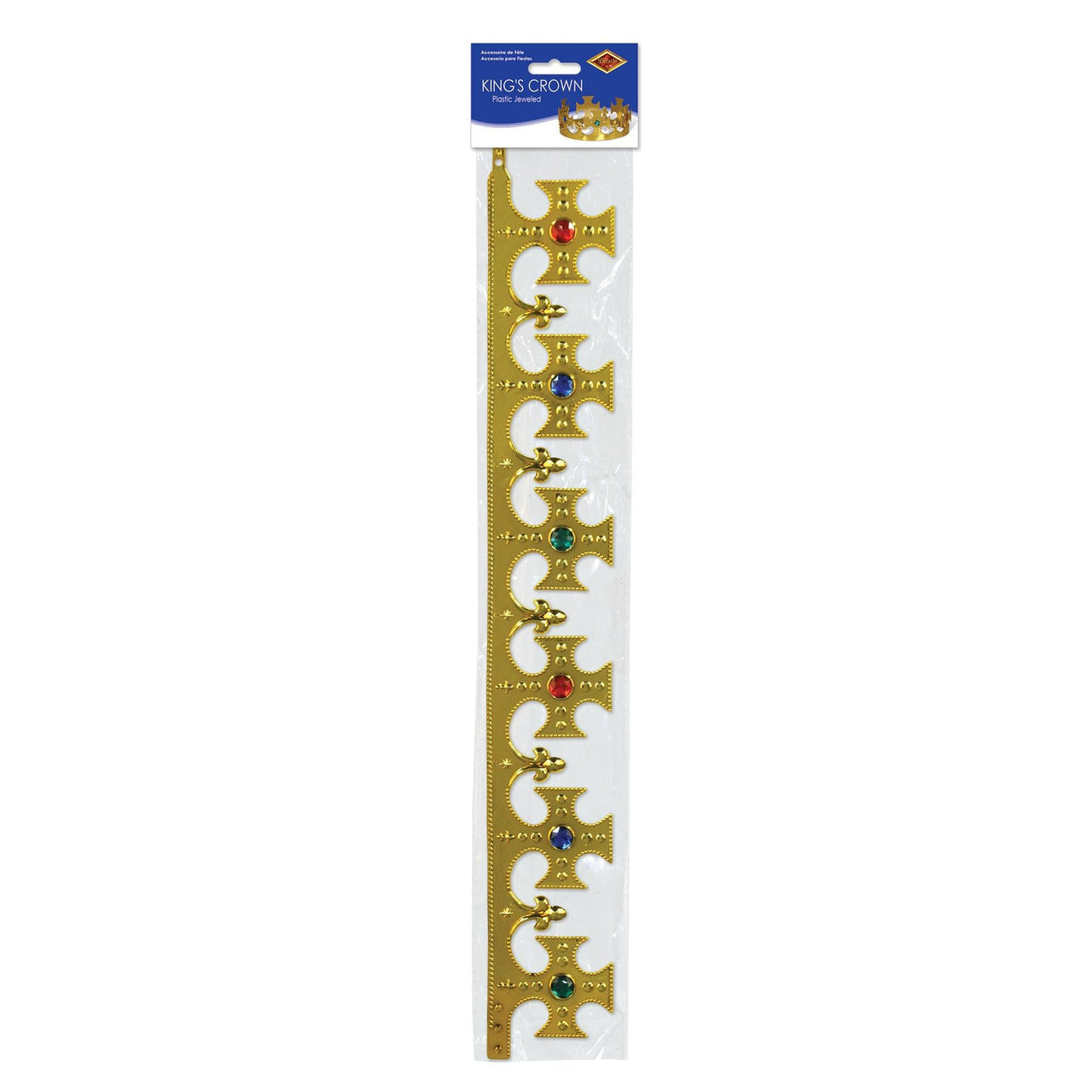 Bulk Plastic Jeweled King's Crown gold (Case of 12) by Beistle