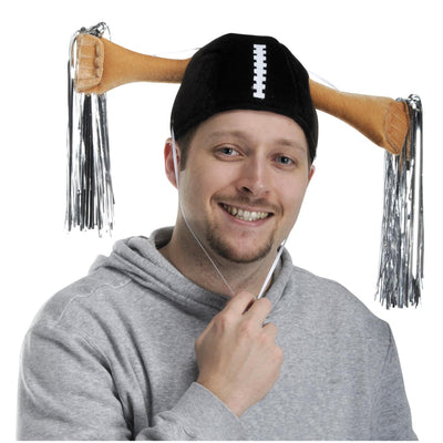 Plush Football Party Shaker Cap - Bulk 6 Pack