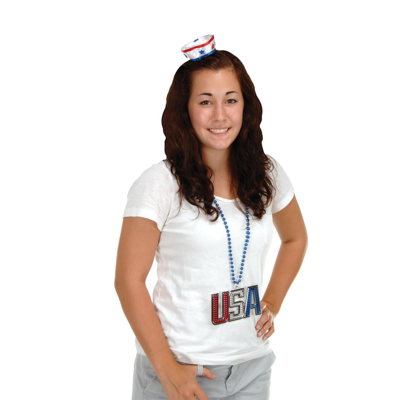 Patriotic Sailor Hat Hair Clip - Bulk 12 Pack