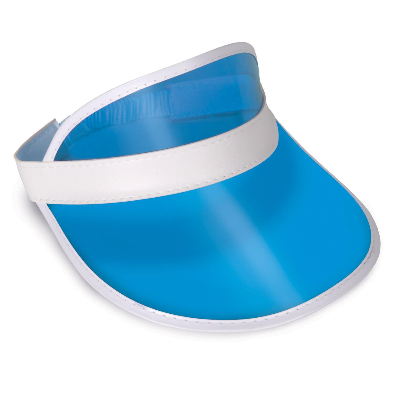 Clear Blue Plastic Dealer's Visor - Bulk 12 Pack