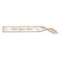 100 Years Loved Satin Sash - Bulk 6 Pack