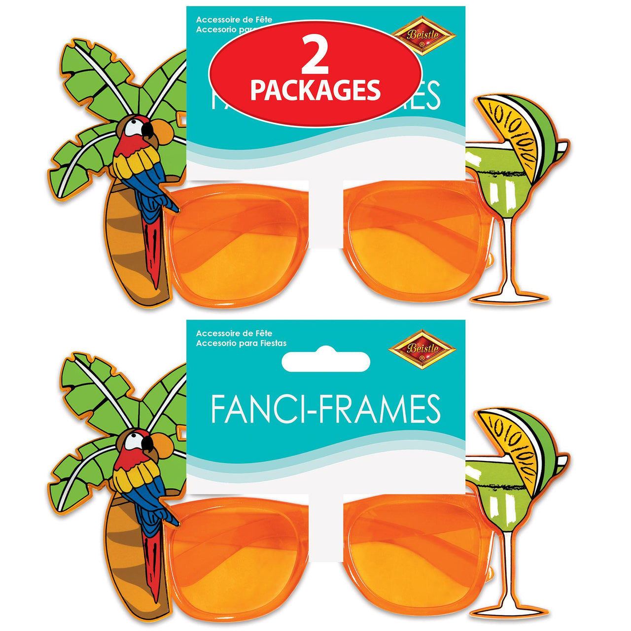 Bulk Luau Party Palm Tree & Parrot Fanci-Frames (Case of 6) by Beistle