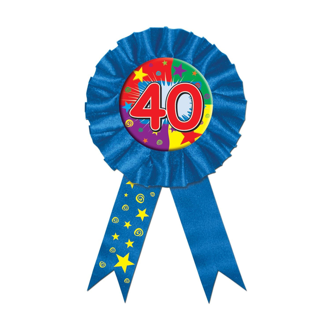 40th Birthday Party Award Ribbon - Bulk 6 Pack