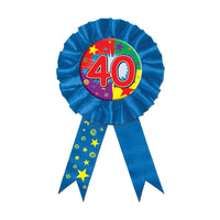40th Birthday Party Award Ribbon - Bulk 6 Pack