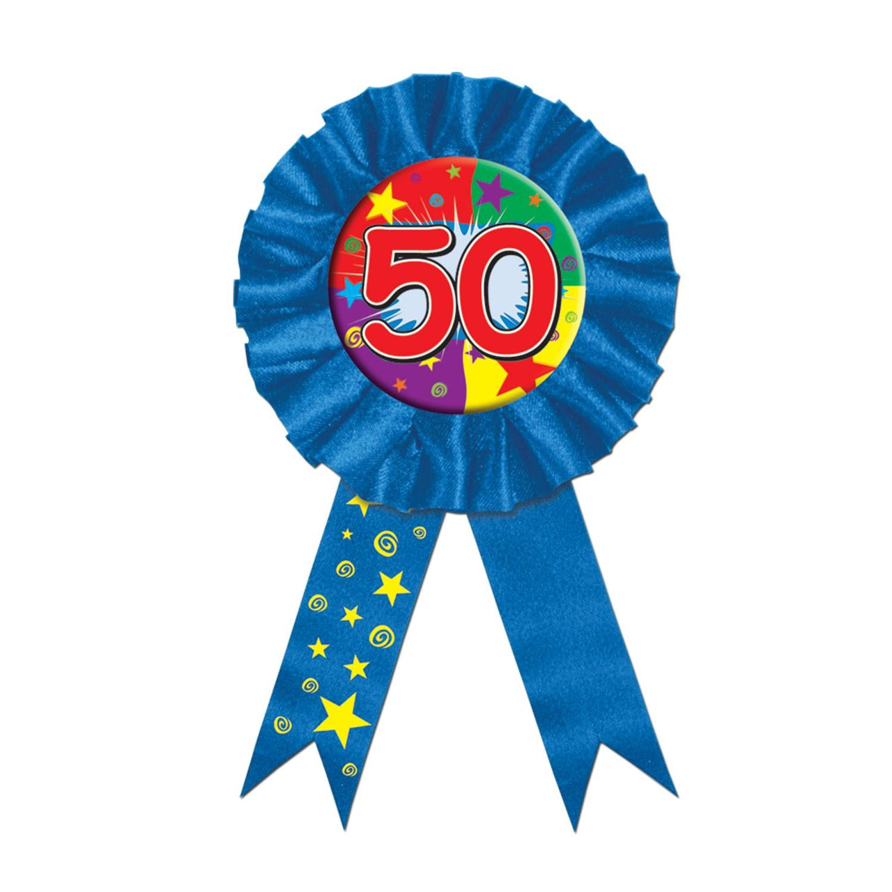 50th Birthday Party Award Ribbon - Bulk 6 Pack