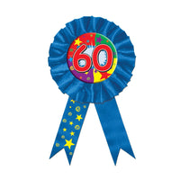 60th Birthday Party Award Ribbon - Bulk 6 Pack