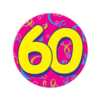 Jumbo 60th Birthday Party Button - Bulk 12 Pack
