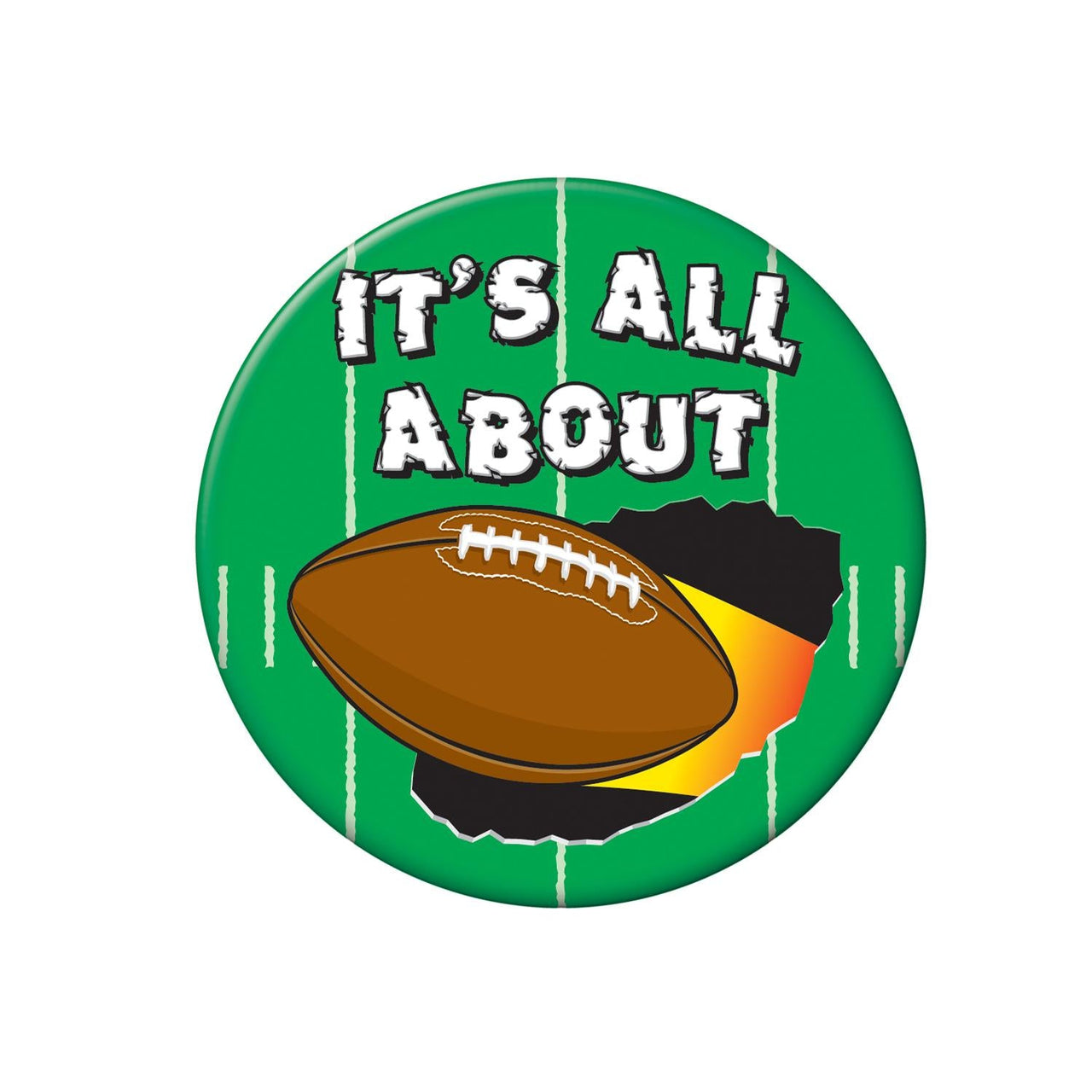 It's All About Football Party Button - Bulk 12 Pack