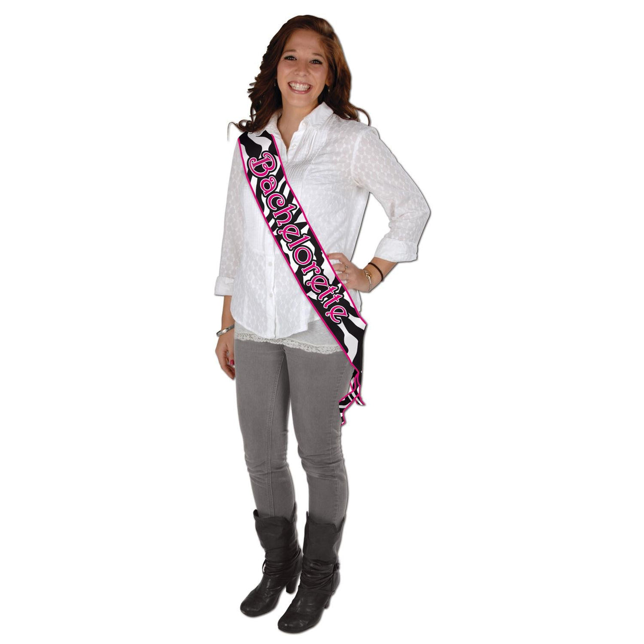 Bachelorette Satin Sash With Design - Bulk 6 Pack