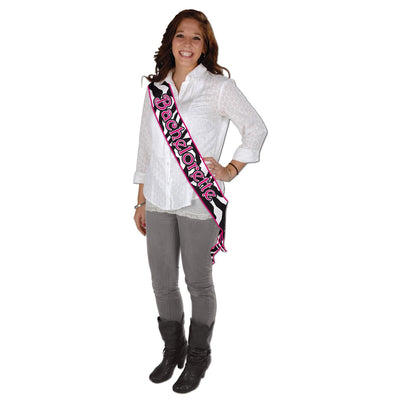 Bachelorette Satin Sash With Design - Bulk 6 Pack