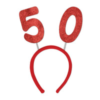 50th Birthday Party Glittered Boppers - Bulk 12 Pack