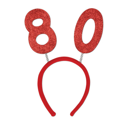 80th Birthday Party Glittered Boppers - Bulk 12 Pack